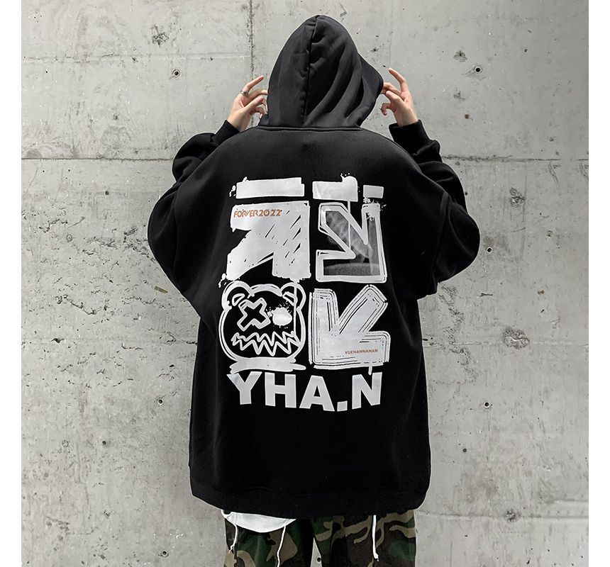 YERGO - Hoodie met trekkoord en berenprint