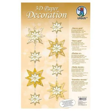 URSUS 3D Paper Decoration Sterne gold