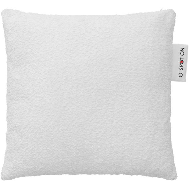 Spot On draadloos warmtekussen bouclé gebroken wit  40 x 40 cm - oplaadbaar en 3 warmtestanden