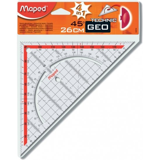 Equerre Géo Technic, hypoténuse: 260 mm, en plastique