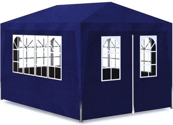 Partytent - Blauw - Polyethyleen - Roestbestendig Staal - Inclusief Montagematerialen