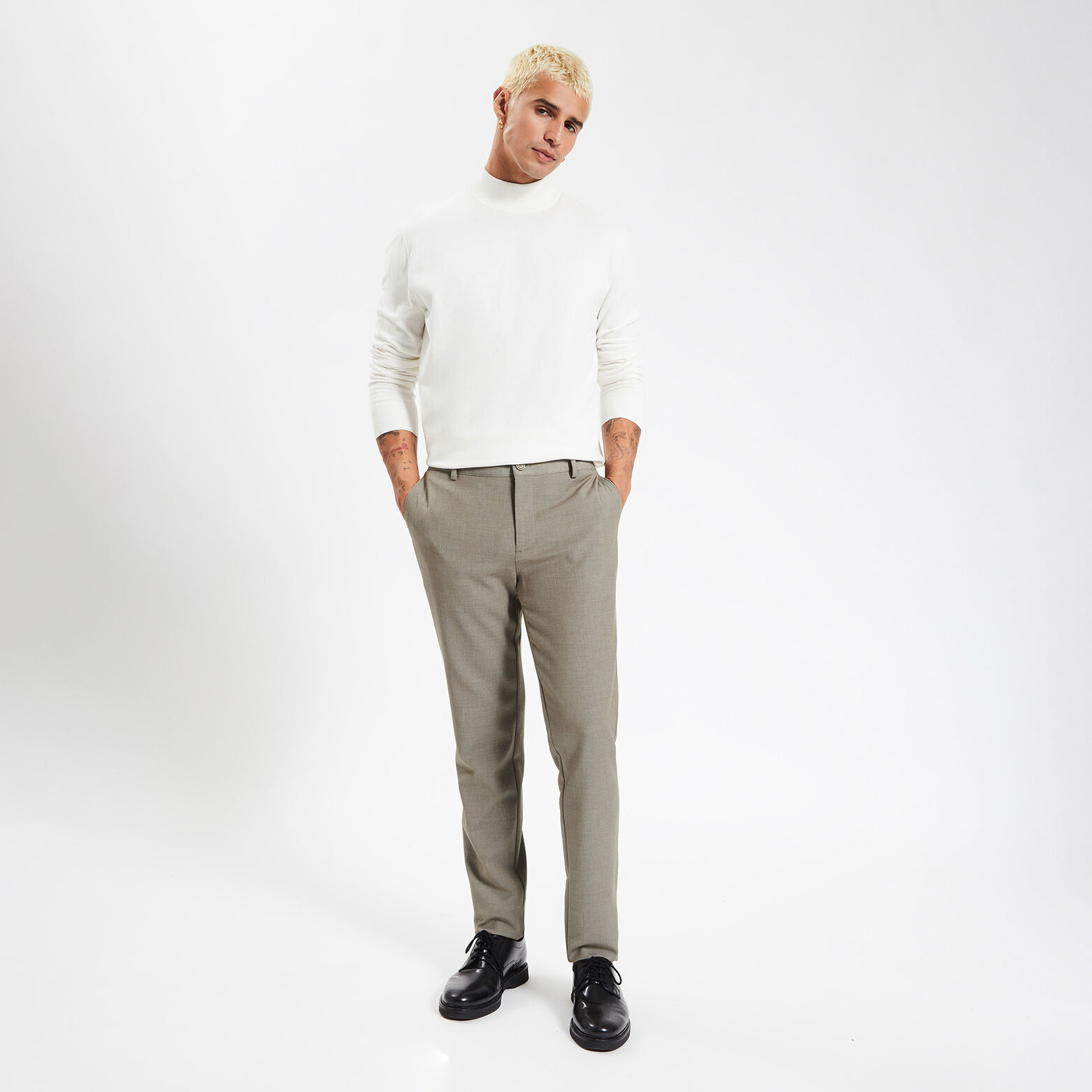 Pantalon chino slim confort Beige