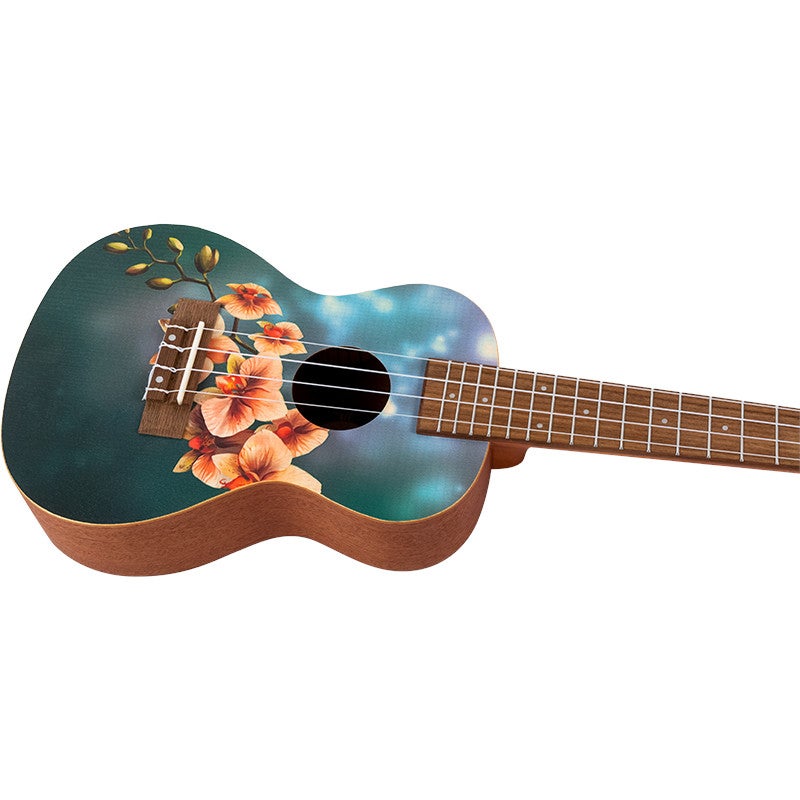 Flight Art Series AUC-33 Orchid concert ukelele met gigbag