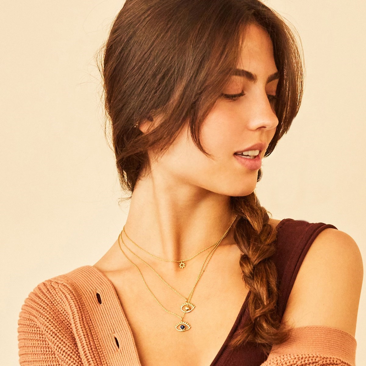 Collier oeil en vermeil et lapis lazuli AJNA