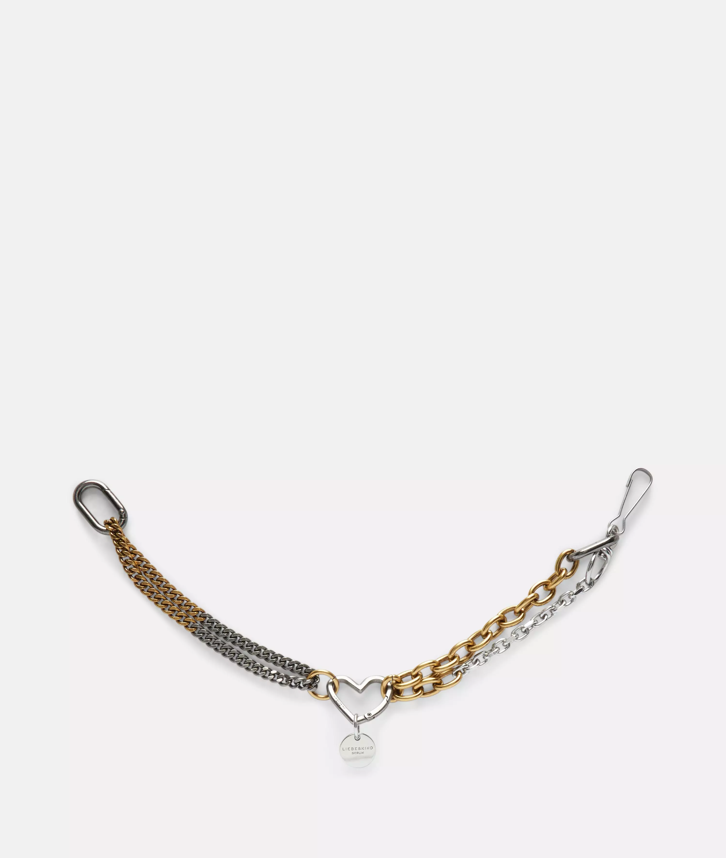 Fancy chain Two-tone bag chain with heart carabiner
