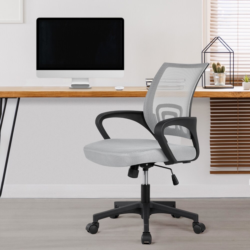 Yaheetech Bürostuhl Schreibtischstuhl Drehstuhl Chefsessel office Stuhl höhenverstellbar Ergonomisches Design Grau