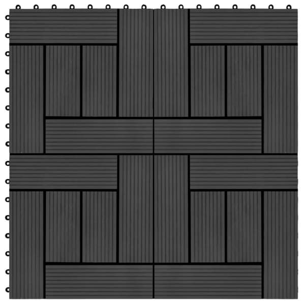 vidaXL Terrassebord 11 stk WPC 30x30 cm 1 kvm svart