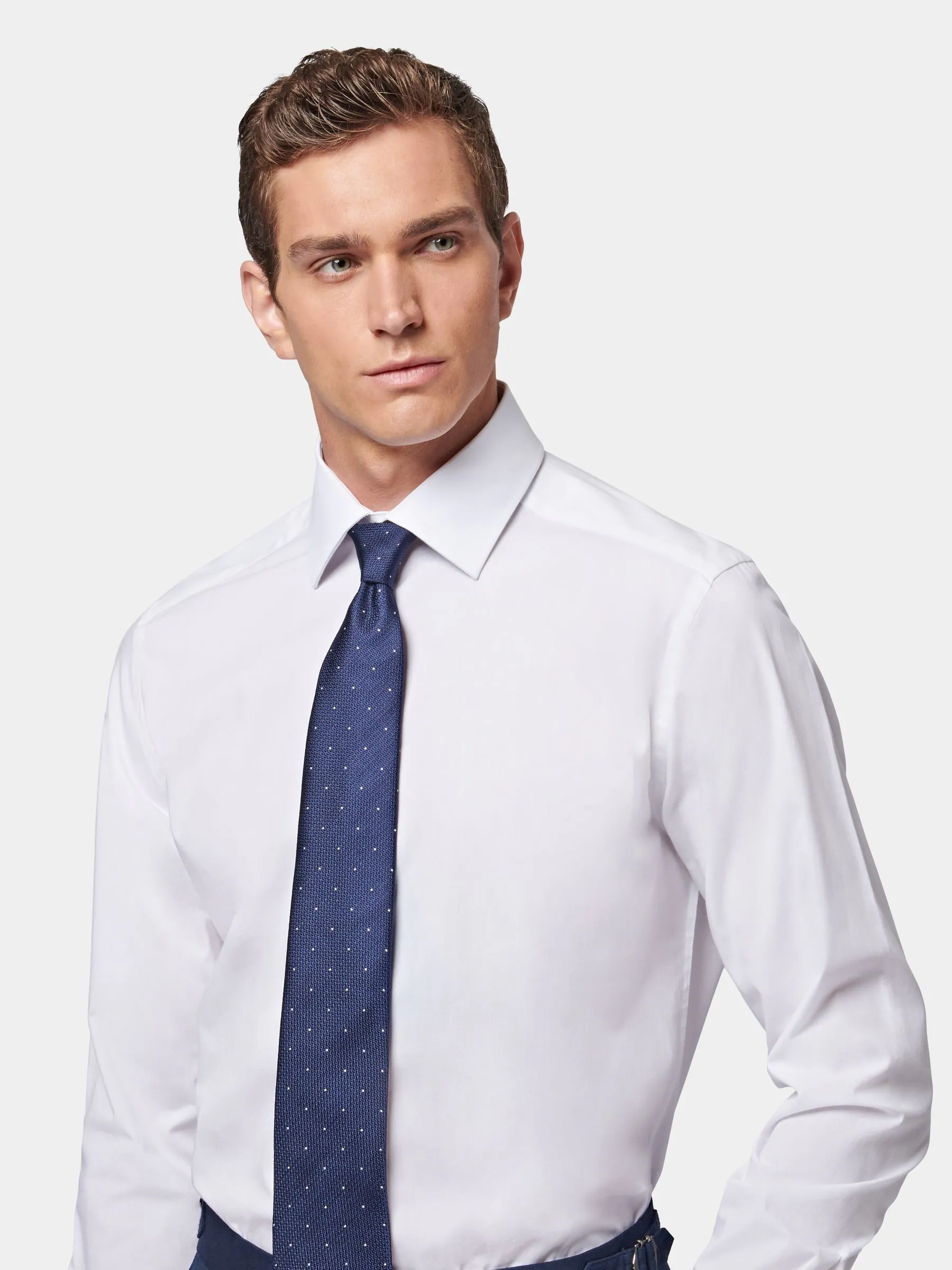 Wit - Peckham Rye poplin-overhemd met lange mouwen van 100% katoen