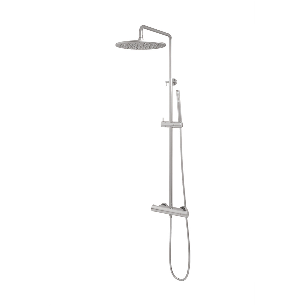Brauer Brushed Edition opbouw regendoucheset met staafhanddouche en hoofddouche 30cm RVS geborsteld PVD