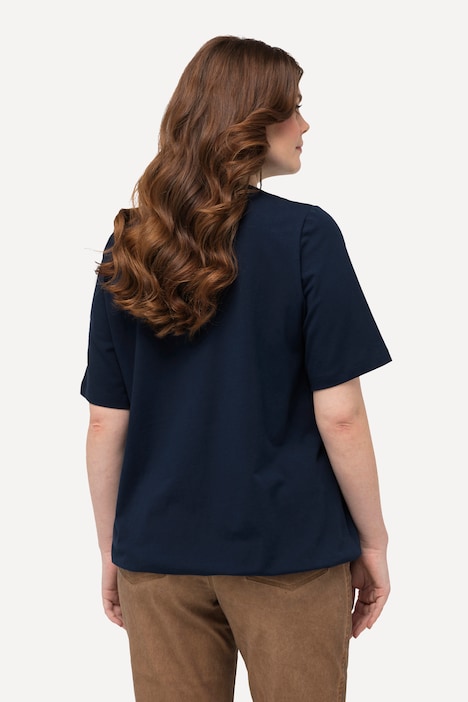 T-Shirt, Trachtenmotiv, V-Ausschnitt, Halbarm, Elastiksaum