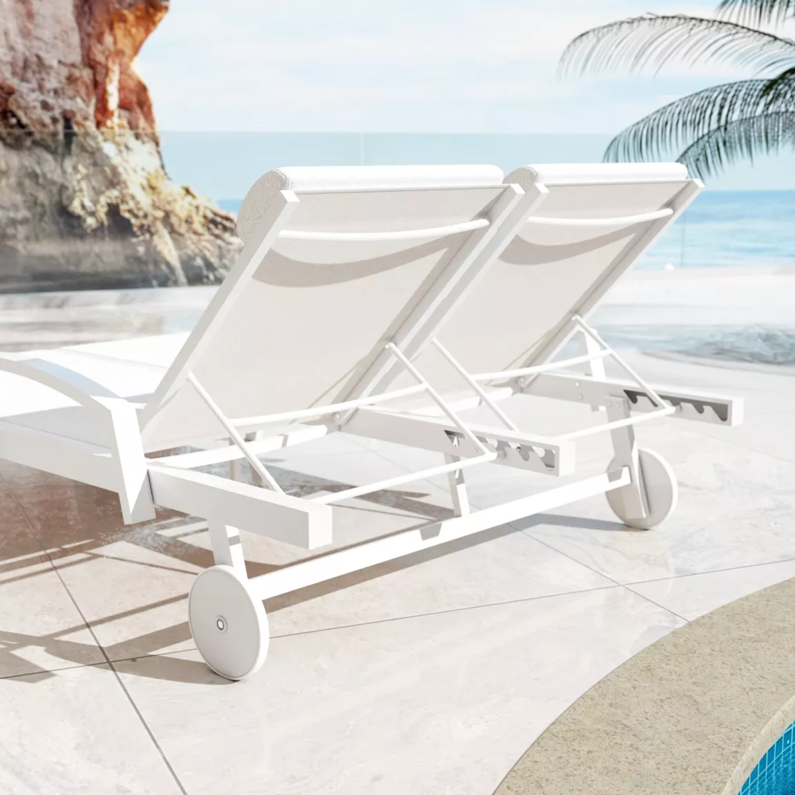 Transat double en aluminium Pirae Blanc