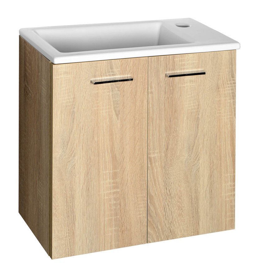 Aqualine Zuno keramische fontein voor meubel 50x25cm wit glans