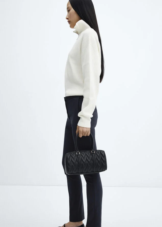 MANGO Crop skinny trousers Navy