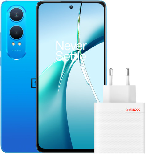 OnePlus Nord CE 4 Lite 256GB Blauw 5G + OnePlus Oplader 80W met 2 Poorten + Usb C kabel