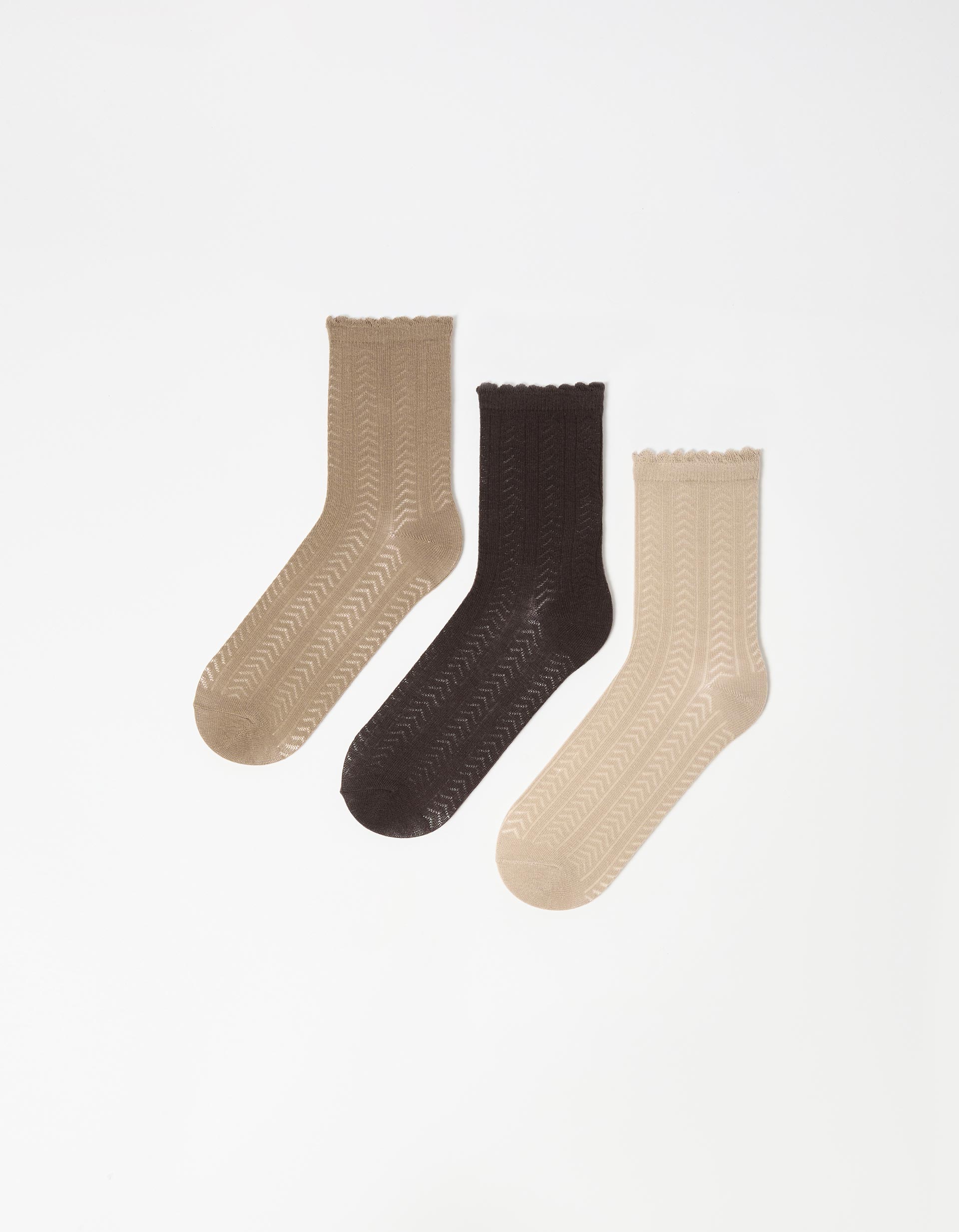 Pack 3 Pares de Meias, Mulher, Bege