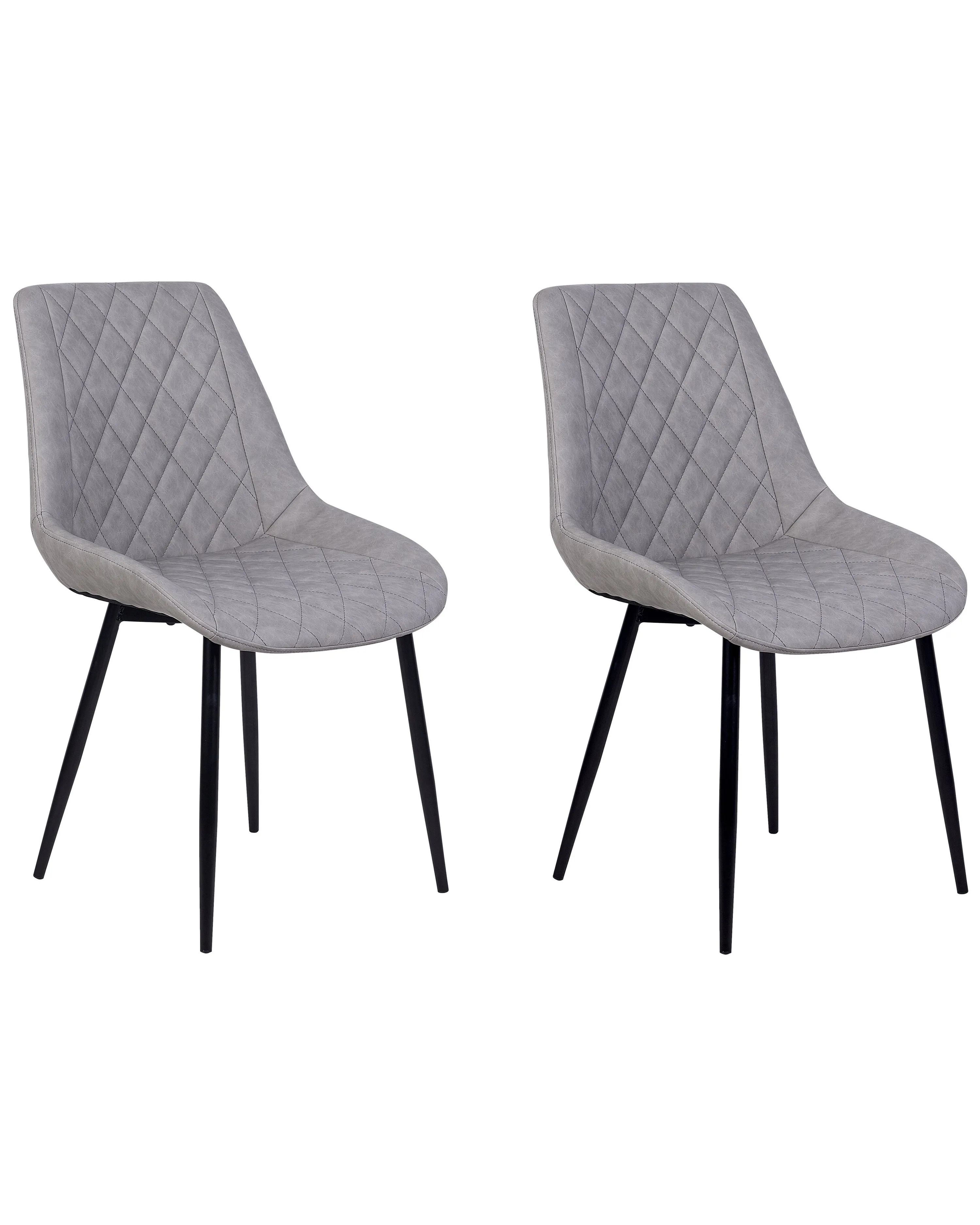 Set van 2 eetkamerstoelen MARIBEL Kunstleer Lichtgrijs