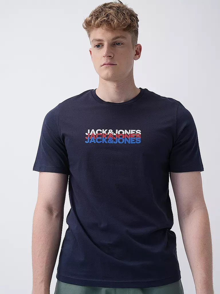 JACK & JONES T-Shirt JJCYBER dunkelblau