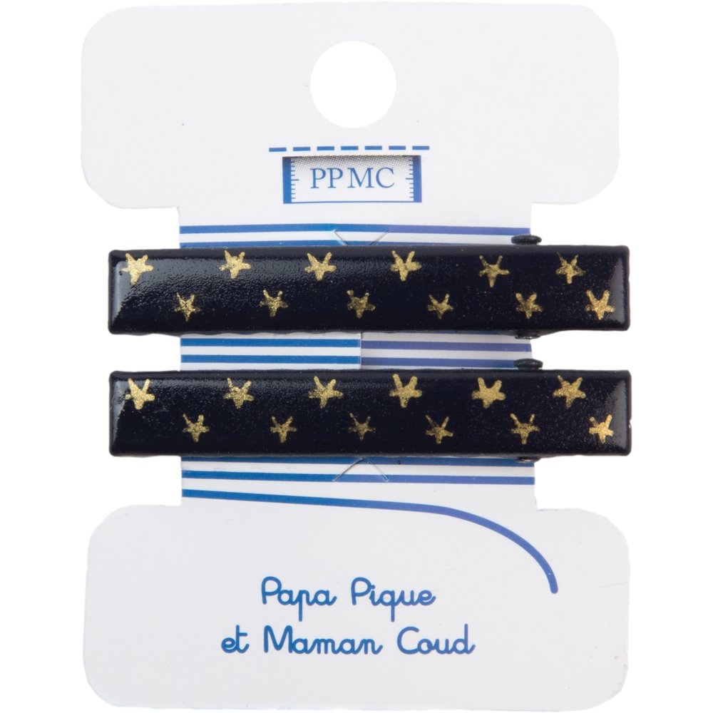 Barrette Croco Moyenne Etoile Or Marine Cr018