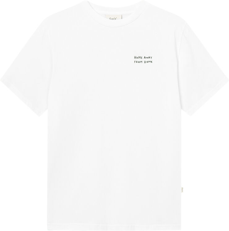 Forét ABODE EMBROIDERY T-SHIRT White/green