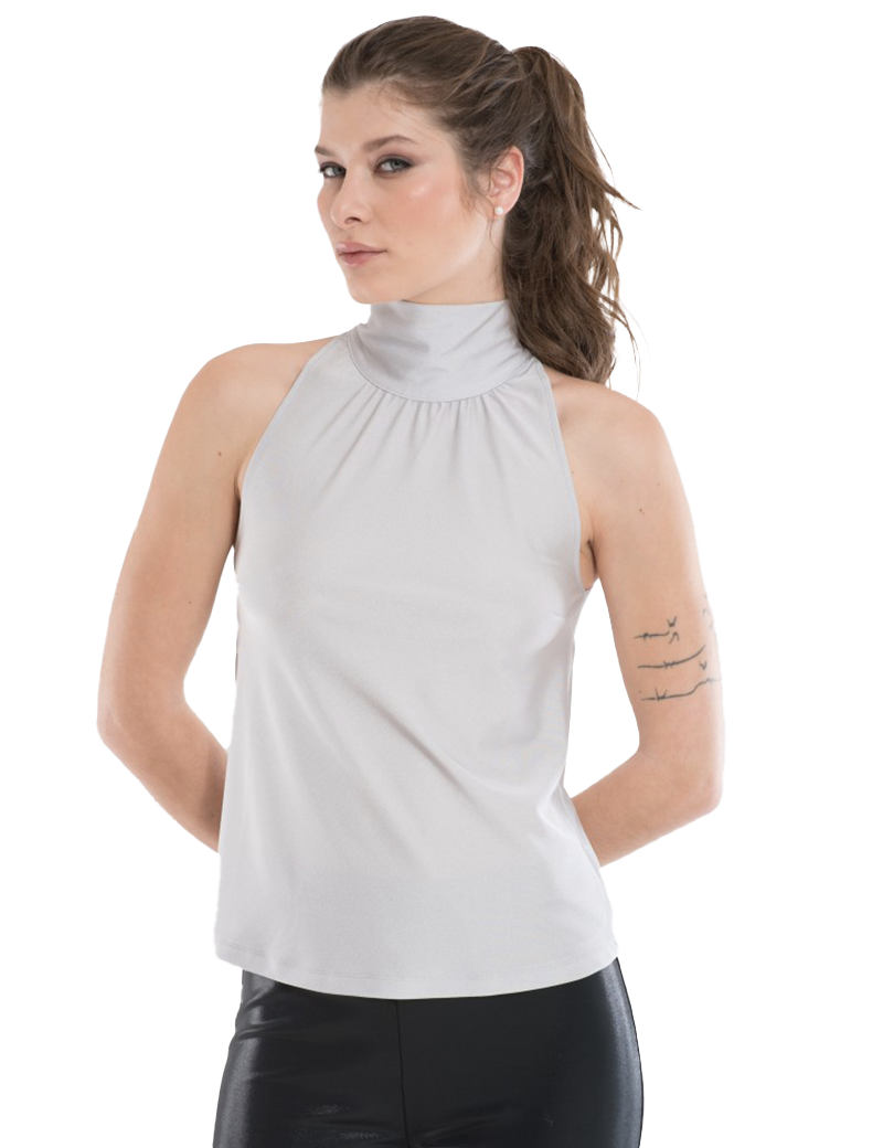 HBT PALACE - MAYA TOP SANS MANCHES ARGENTÉE