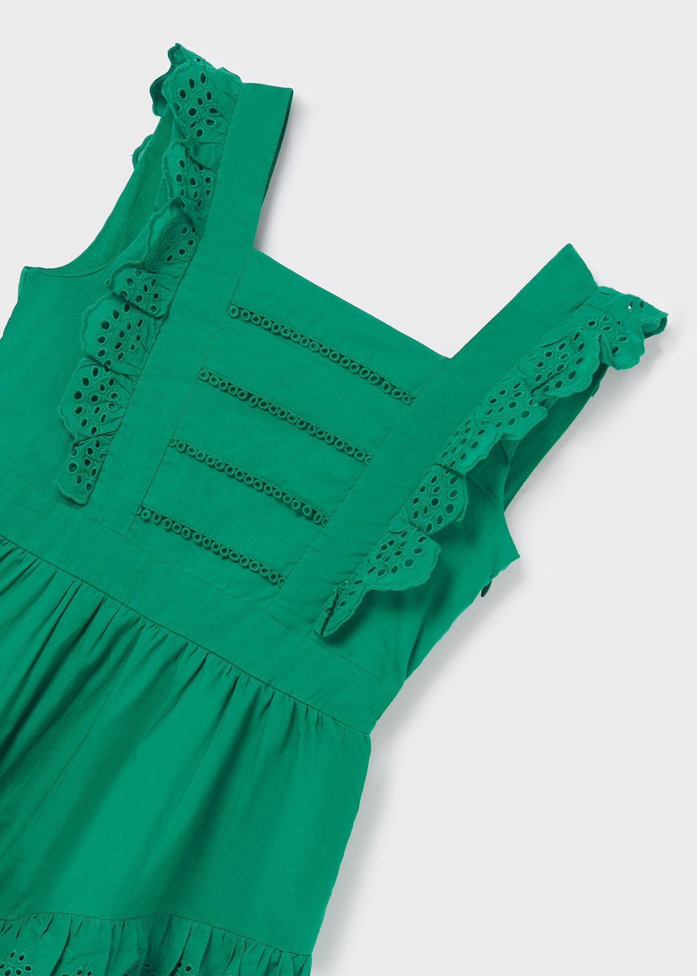 Vestido infantil de algodão com estampa perfurada