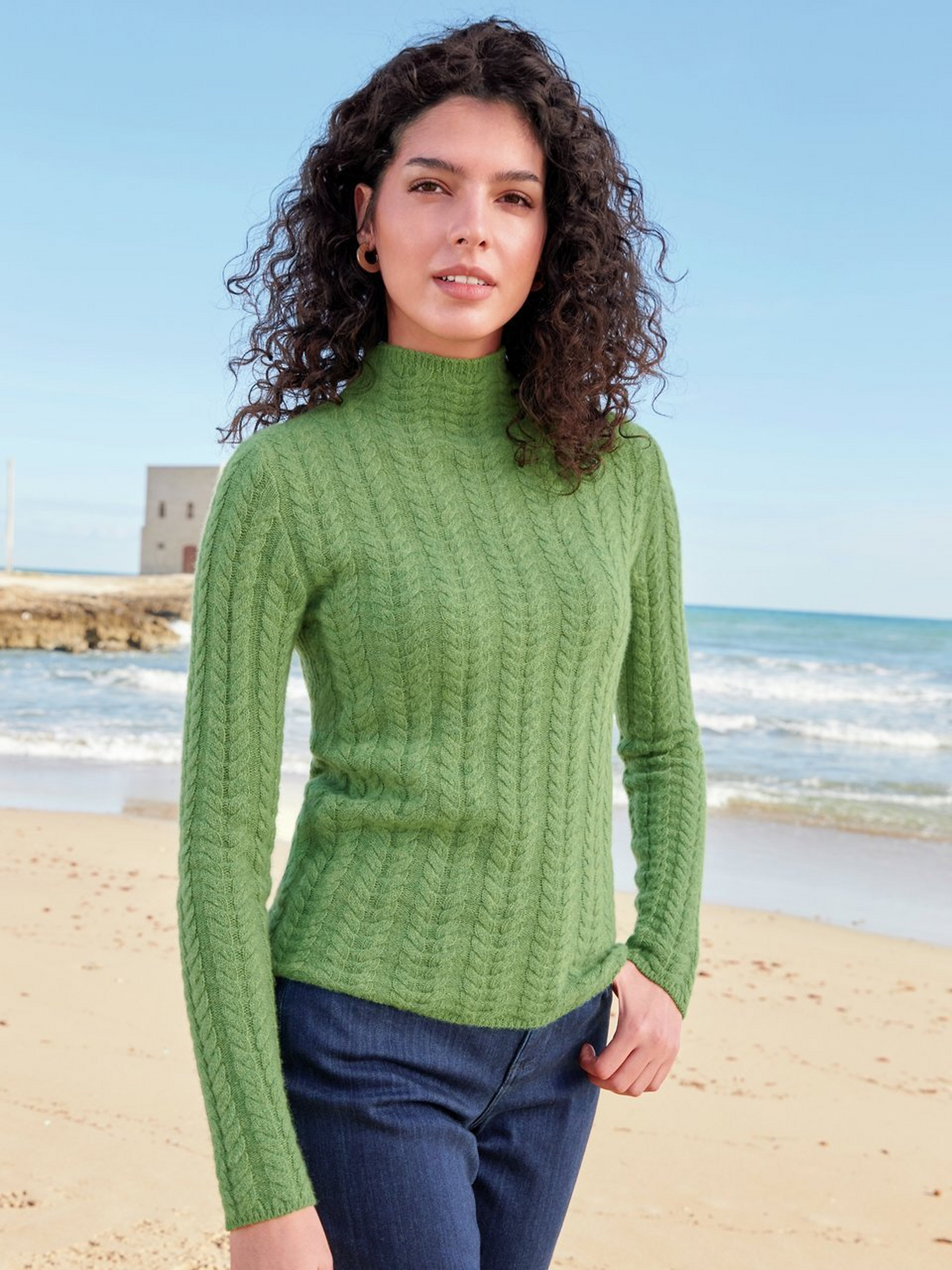 Pullover mit Stehbundkragen