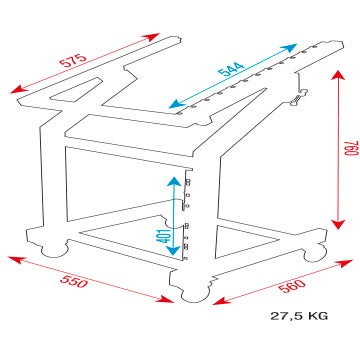 DAP 19 Inch rack metaal met regelbaar bovenplateau