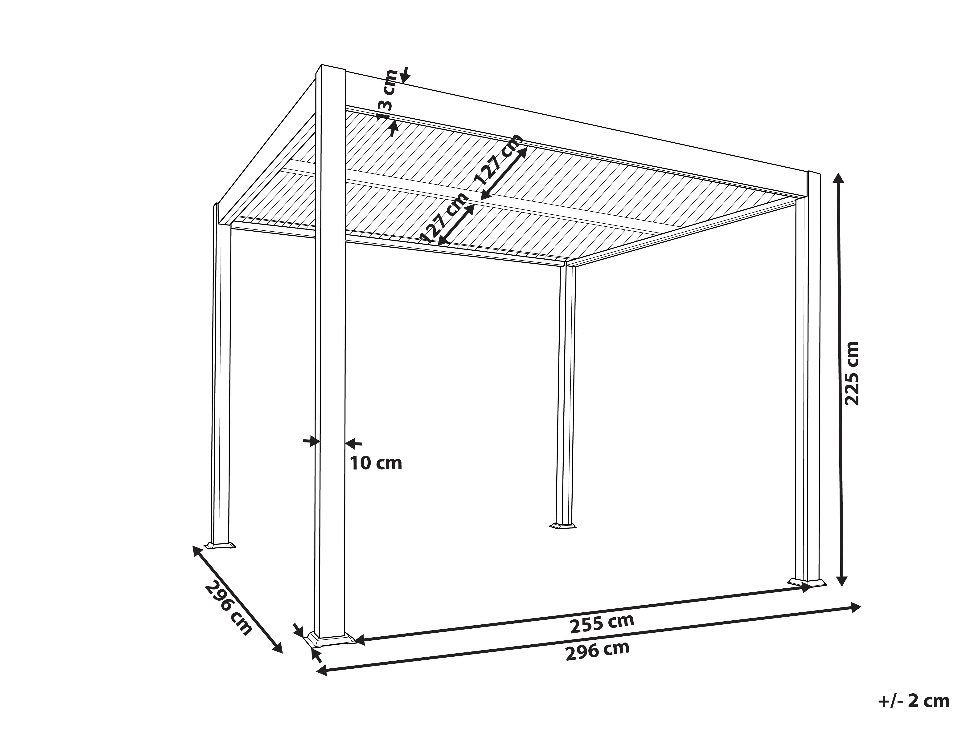Paviljoen FORNOLI Metaal 296 cm 296 cm Zwart