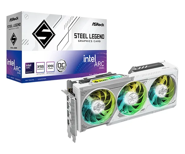 ASRock Steel Legend Intel Arc B580 12GB OC - Grafikkort - Arc B580 - 12 GB GDDR6 - PCIe 4.0 x8 - 3 x DisplayPort, HDMI