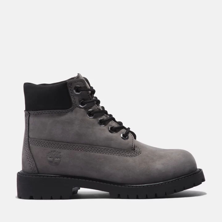 Bota Timberland Premium de 6 polegadas para jovens na cor cinza