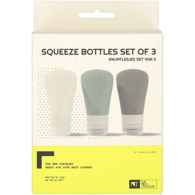 Siliconen reisflesjes 3 stuks 60ml