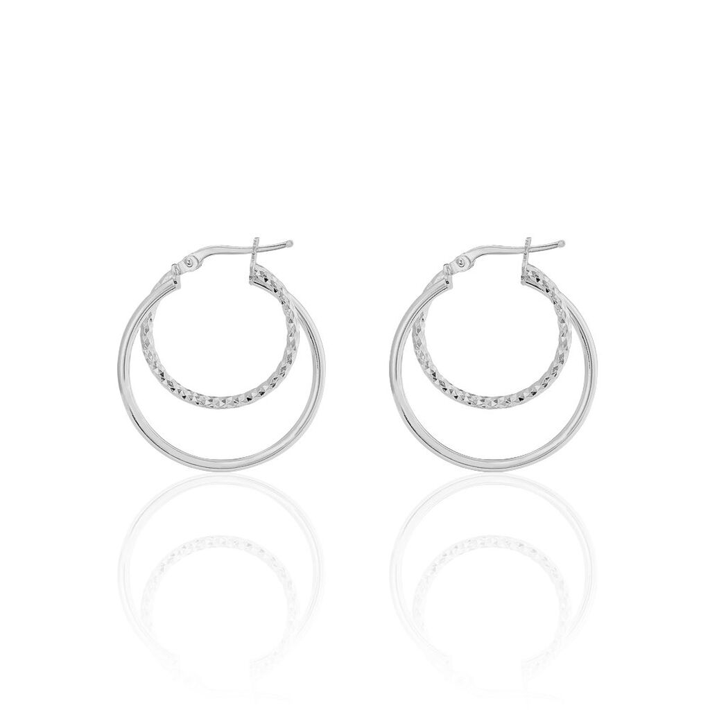Créoles Argent Blanc Marjorie