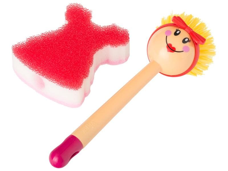 Vigar Spülbürste Dolls Beauties Rosa/Rot, 1 Stück Assortierte Geschirrbürste