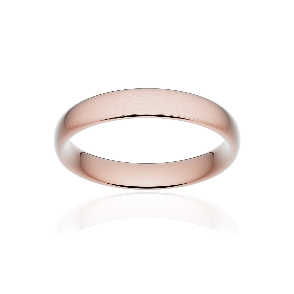 Alliance or 750 rose brossé ruban confort 4mm