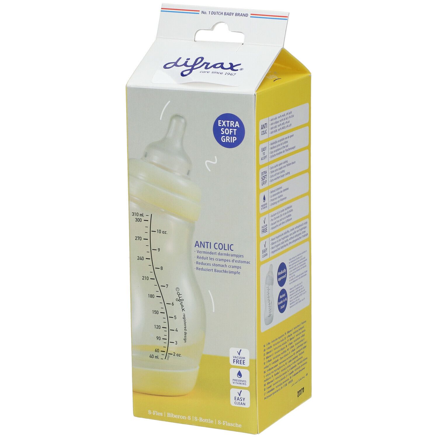 difrax® Anti-Kolik Babyflasche S Wide - Blossom 310 ml