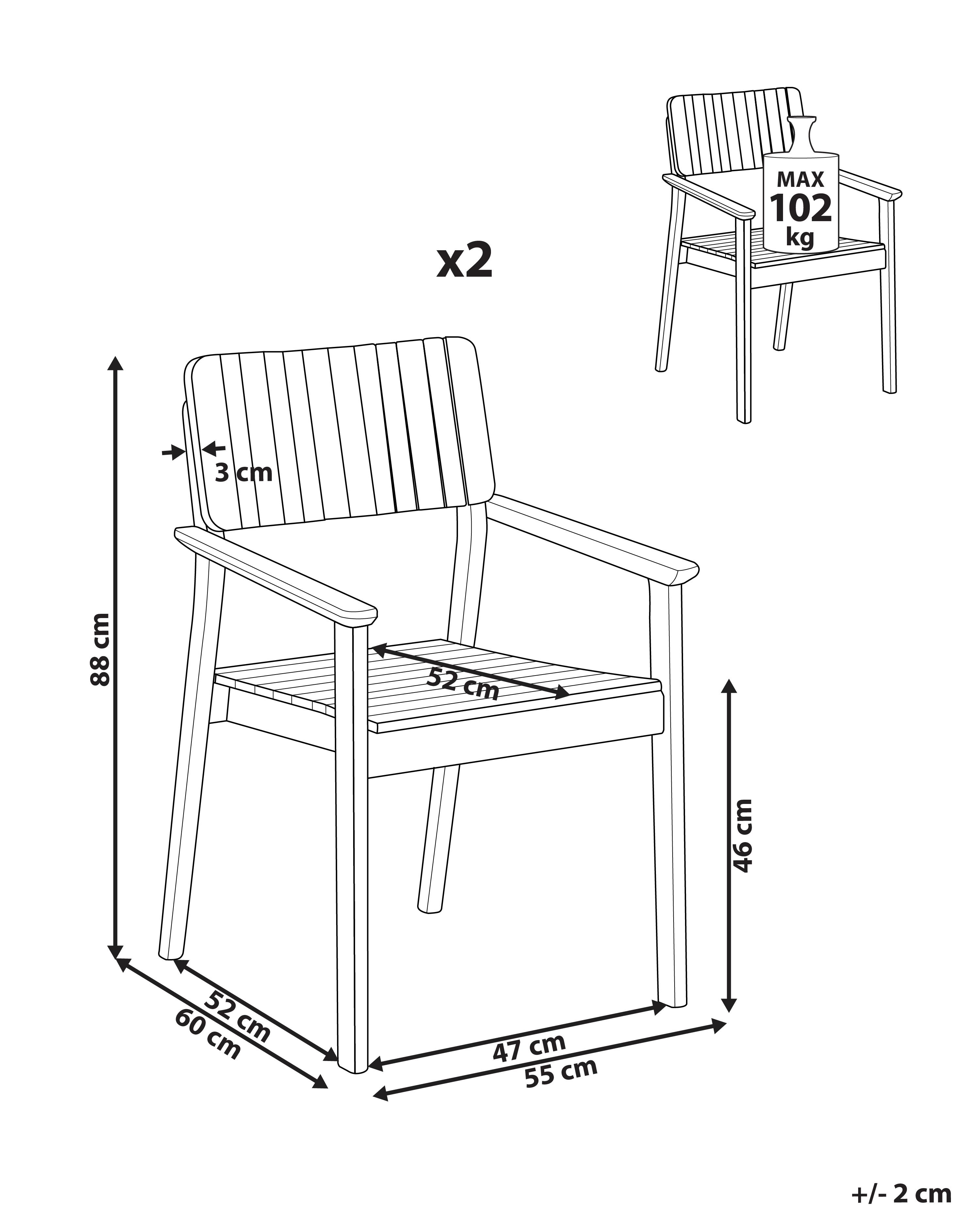 Set van 2 tuinstoelen AGELLO Acaciahout Bruin