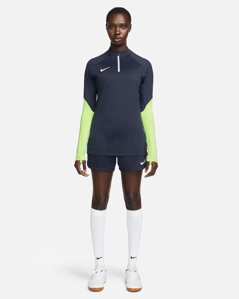 Haut d'entrainement 1/4 Zip Nike Strike 23 Bleu Marine & Jaune Fluo pour femme