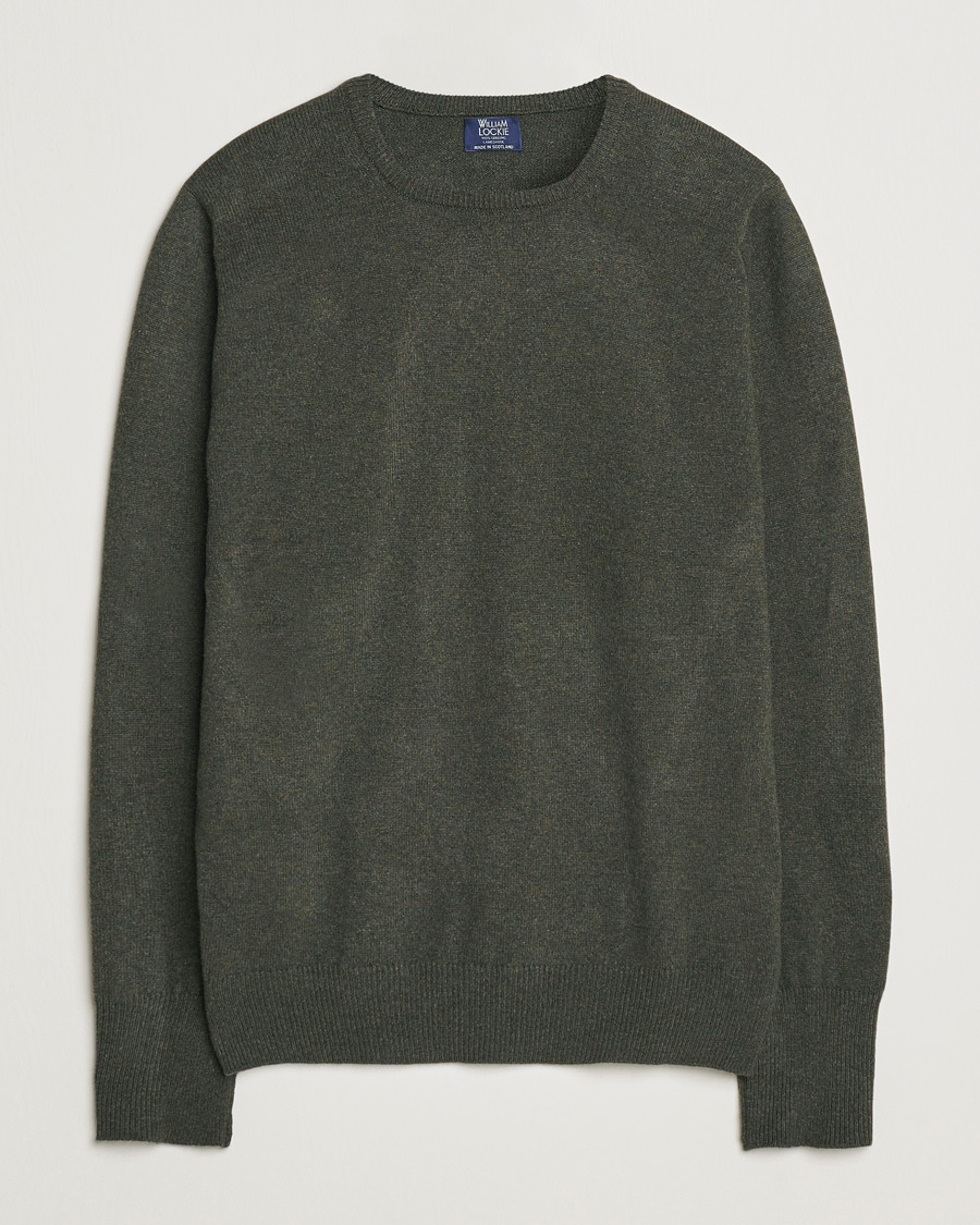 William Lockie Rob Lambswool Crewneck Seaweed