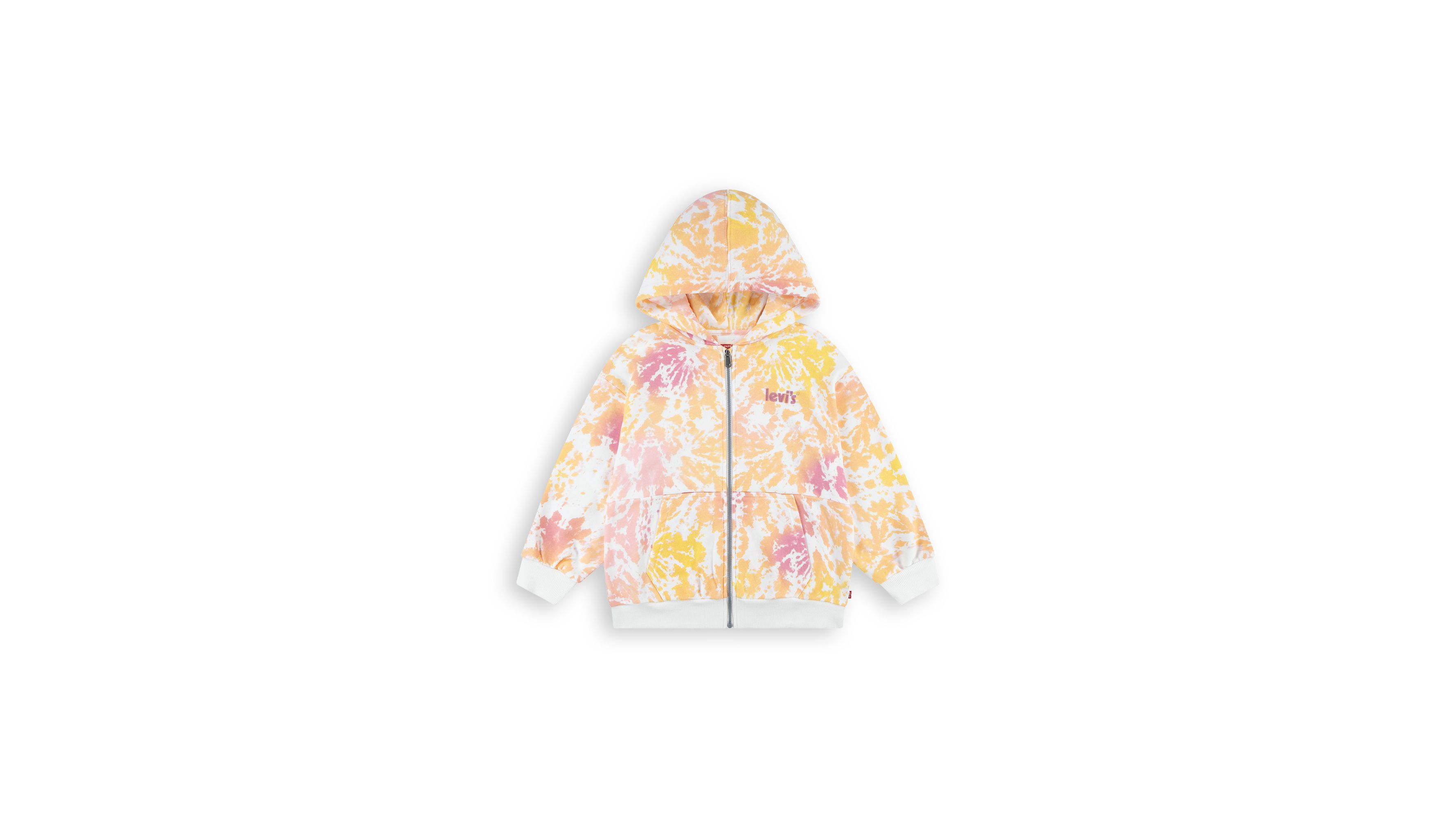Sweat à capuche zip intégral oversize imprimé - White Alyssum - Blanc