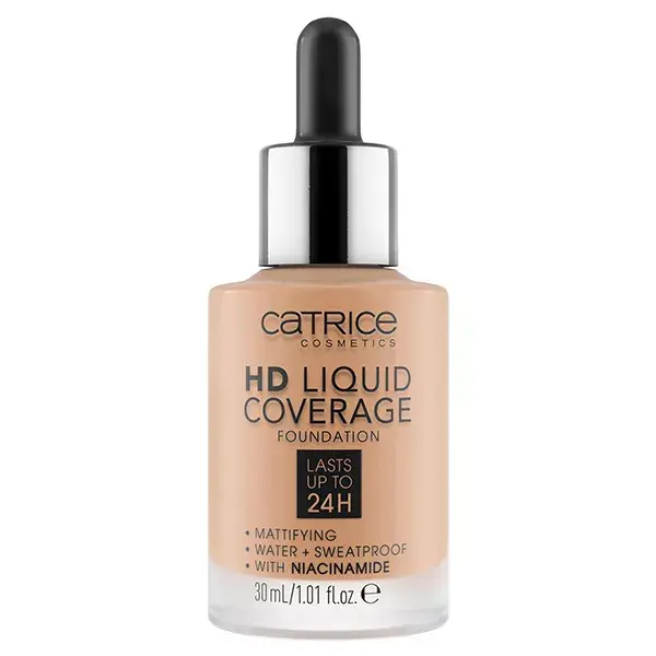 Base líquida Catrice Visage HD com cobertura total, nº 040 Bege Quente, 30ml