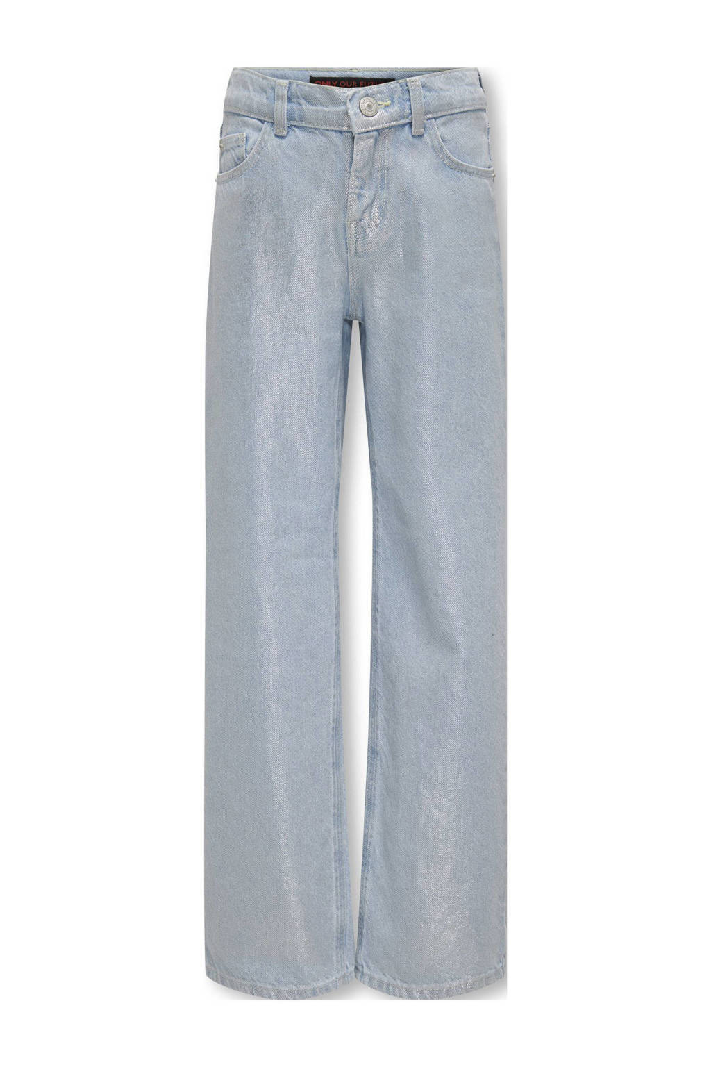 ONLY coated wide leg jeans KOGCANAL light blue silver