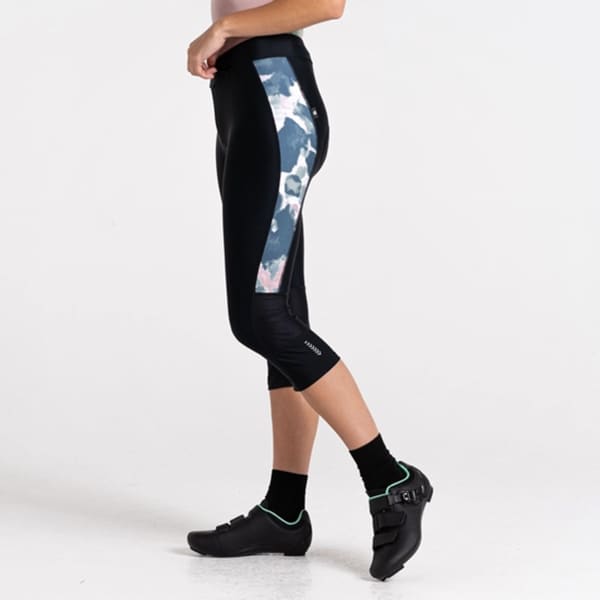 Cuissard vélo DARE 2B WORDLY CAPRI W BLACK / DUSKY ROSE INKY PRINT