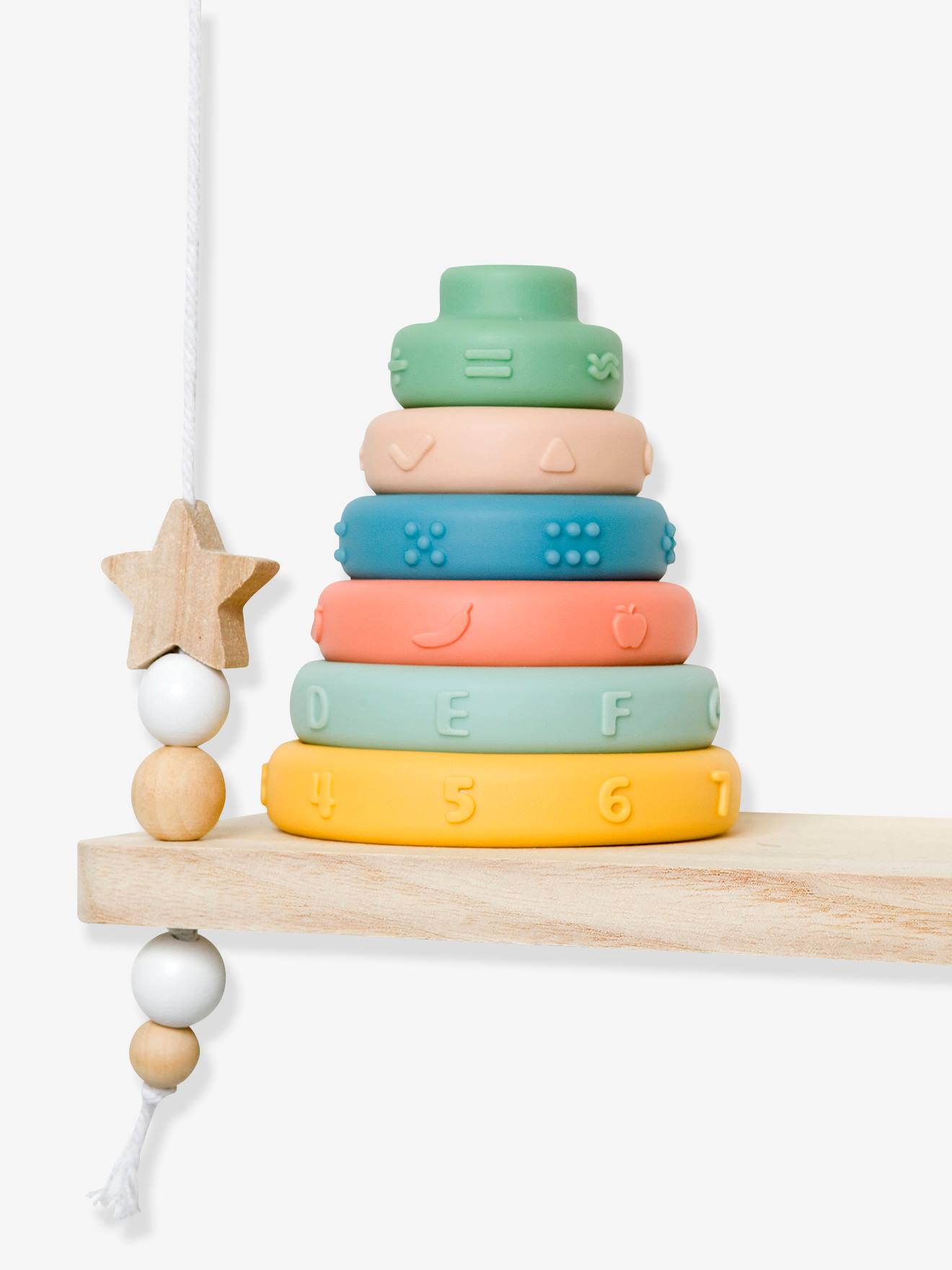 Anéis empilháveis Babytolove, multicoloridos