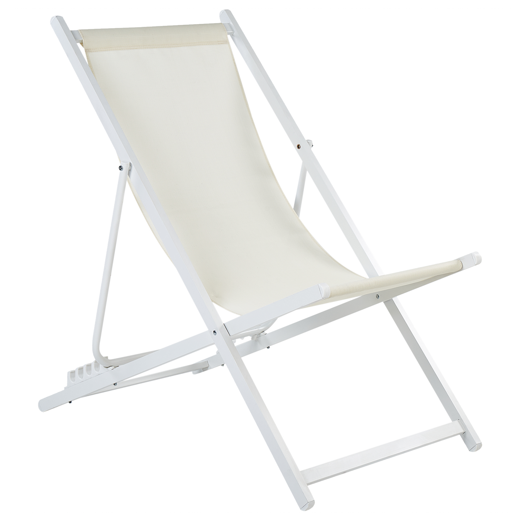 Beliani - LOCRI  II - Strandstoel - Beige|Wit - Polyester