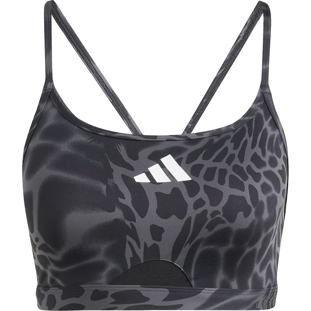 adidas Aeroreact Training Light Support 3-Streifen Sport-BH Damen black
