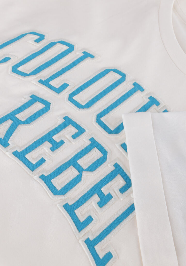 COLOURFUL REBEL witte colourful rebel t-shirt cr patch boxy tee