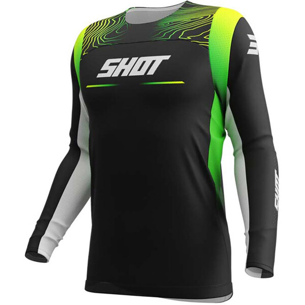 Shot - Maillot enfant Contact Kid Apex Noir / Jaune fluo / Vert fluo