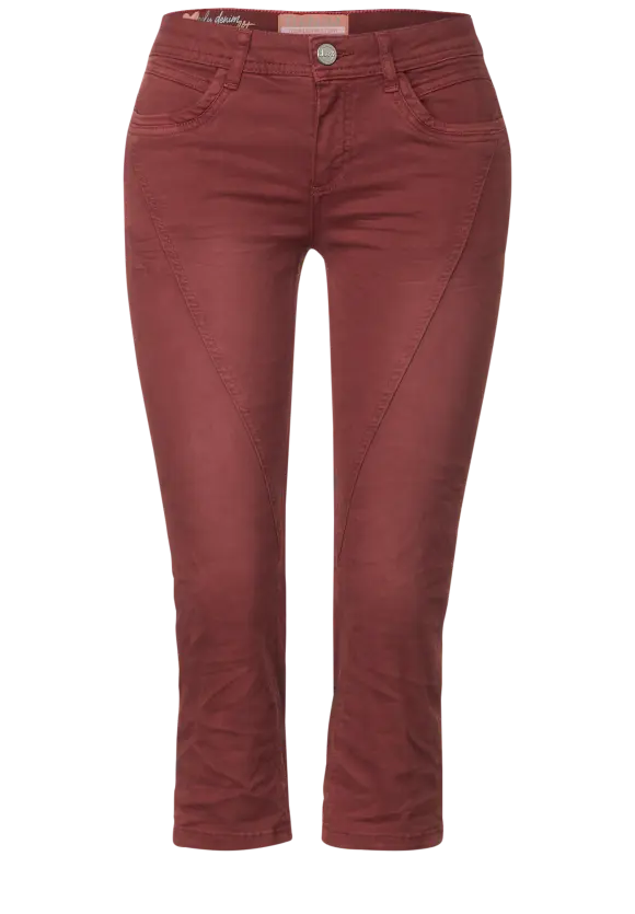 Casual Fit 3/4 Jeans - foxy red washed