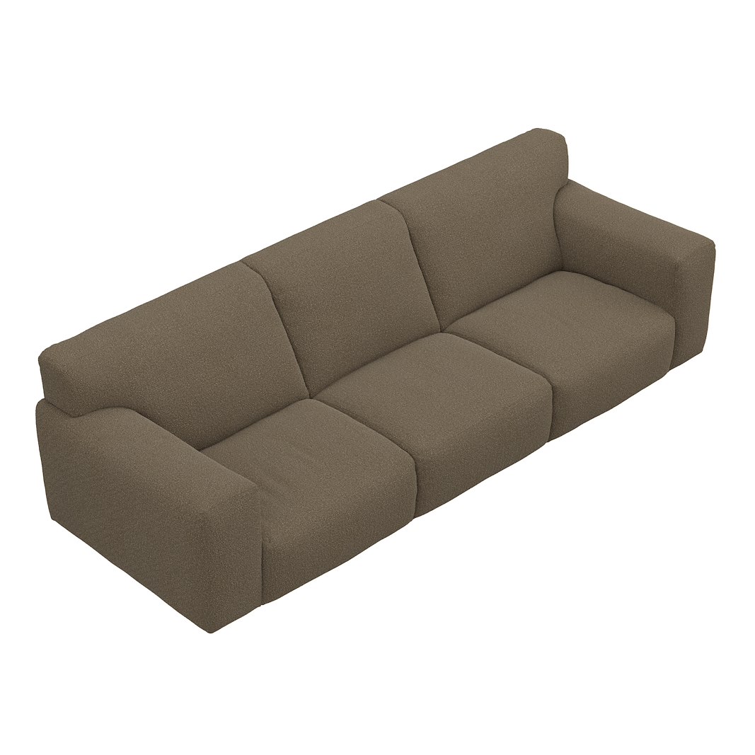 Vesta 4-seter I Tekstil Gianni Mole, standardsøm, sort metallben 10 cm, Comfort CM