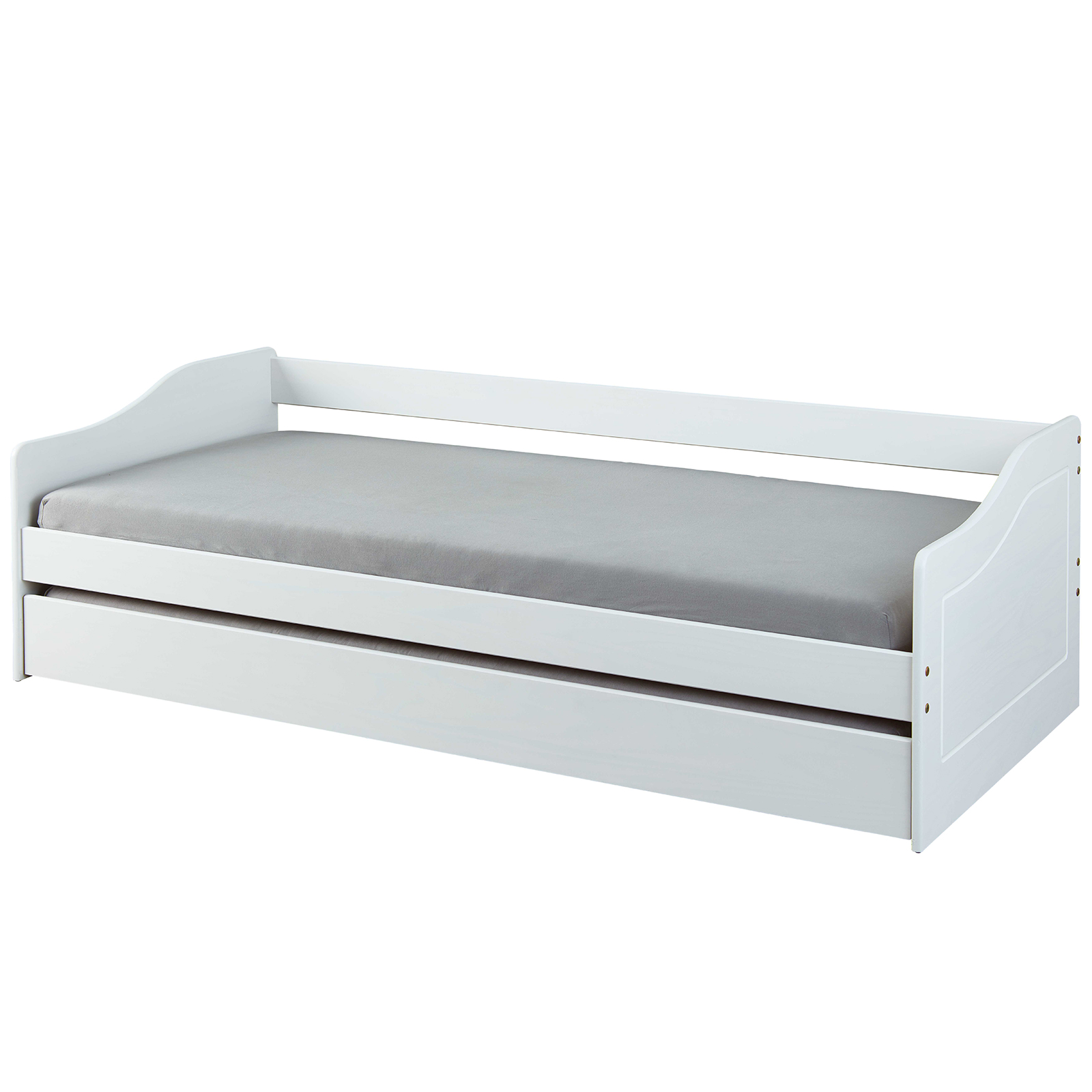 Funktionsbett LEONIE - weiß - Massivholz - 2x 90x200 cm
